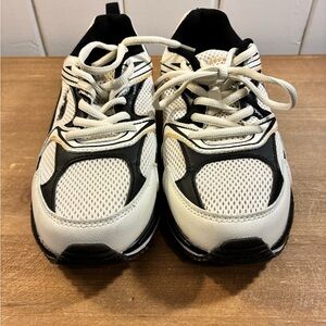 U.S. Polo Assn. Adult Athletic Mesh Sneakers in White and Black